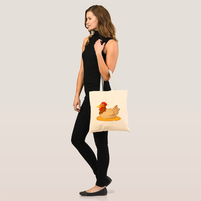 Tote Bag Hen Sitting on Nest Cute Farm Animal  (Créateur téléchargé)