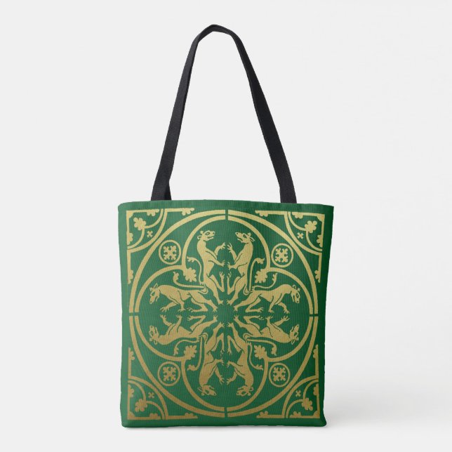 Tote Bag Herald de la Renaissance médiévale Lion Leopard Me (Dos)