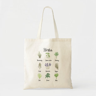 Tote Bag Herbes Aquarelle Sage Thyme Lavande Cuisine