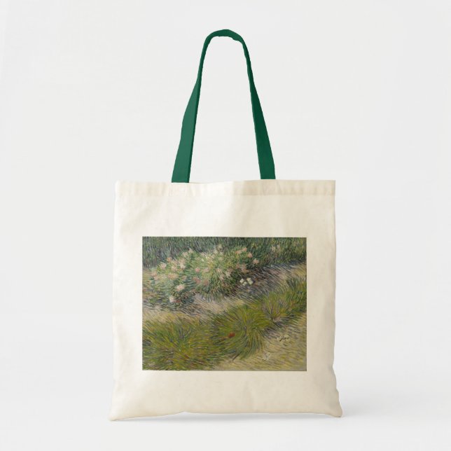 Tote Bag Herbes et papillons par Vincent van Gogh (Devant)