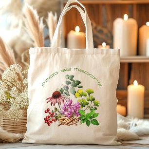 Tote Bag Herbes médicinales Conception botanique Texte cour
