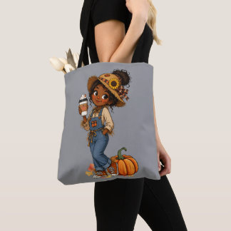 Tote Bag Herbst mit süßem Vogelscheuchen-Mädchen Tasche