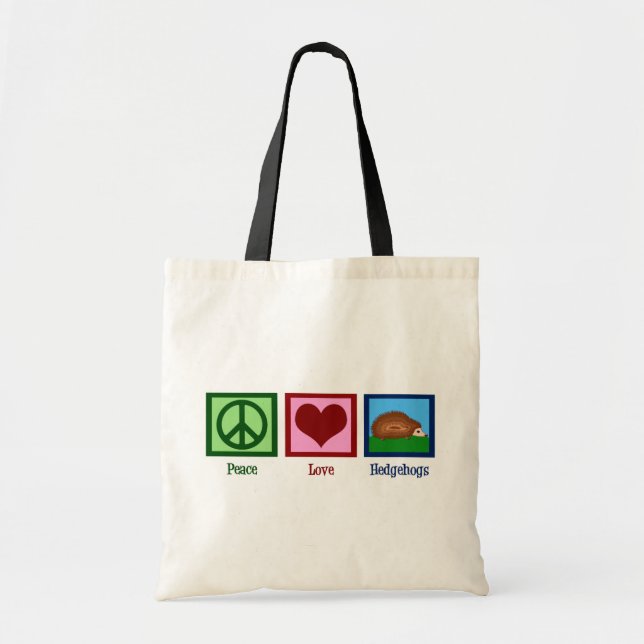 Tote Bag Hérisson d'amour pour la paix (Devant)