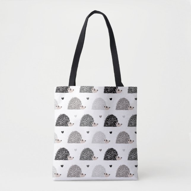 Tote Bag Hérissons et coeurs (Devant)