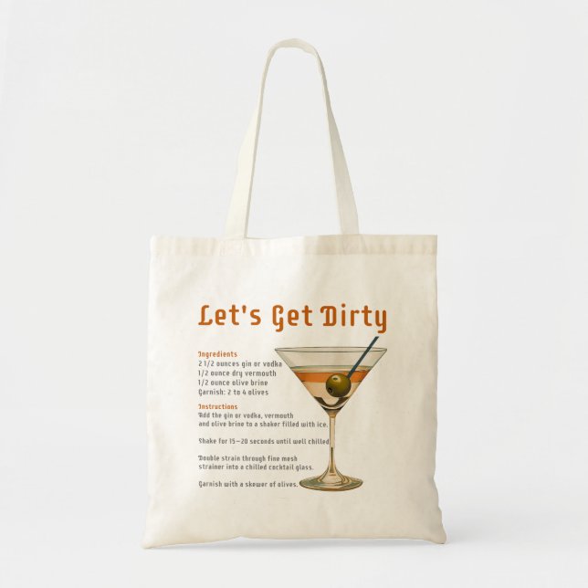 Tote Bag Heure de cocktail Obtenons une recette de martini  (Devant)