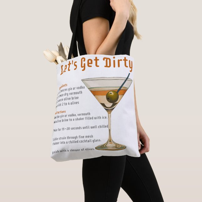 Tote Bag Heure de cocktail Obtenons une recette de martini  (De près)