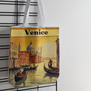 Tote Bag Heure dorée romantique Venise Italie Voyage vintag