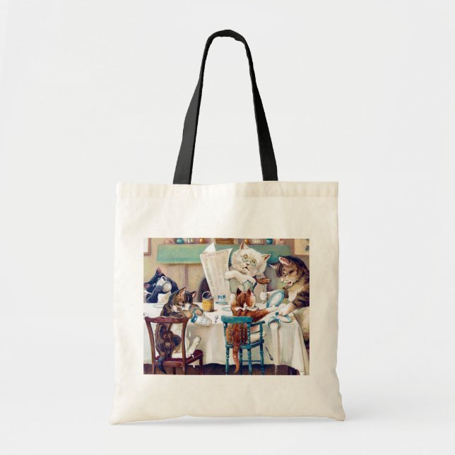 Tote Bag Heure du petit-déjeuner de chat, Louis Wain (Devant)