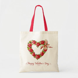 Tote Bag Heureuse Sainte-Valentin de couronne vintage de fl