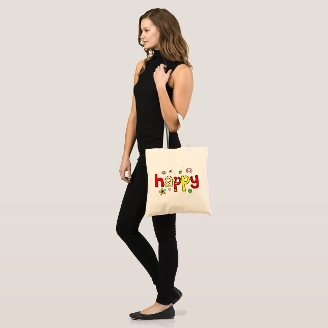 TOTE BAG HEUREUX (Devant (modèle))