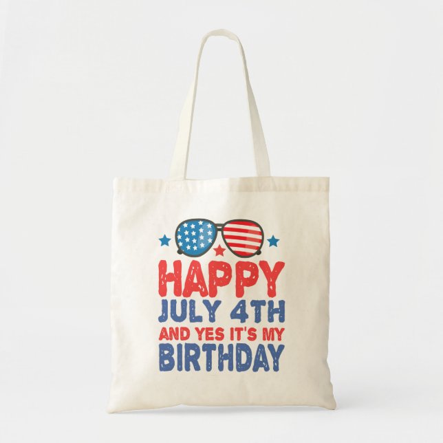 Tote Bag Heureux Juillet 4 Et Oui C'est mon anniversaire Dr (Devant)