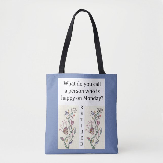 Tote Bag Heureux lundi - retiré, bleu (Devant)