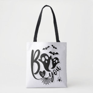 Tote Bag Hey Boo Halloween simple