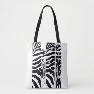 Tote Bag "Hi" Zebra Black/White Stripes Abstrait tendance