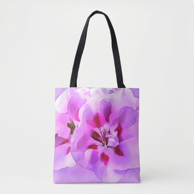 Tote Bag Hibiscus à l'eau rose violet (Devant)