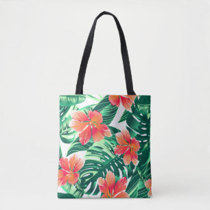 Tote Bag Hibiscus d'oranges tropicales
