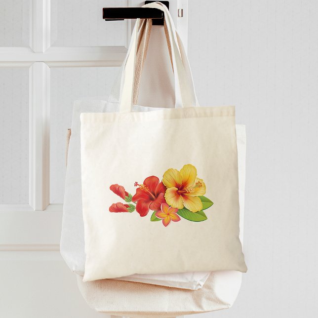 Tote Bag Hibiscus Floral Tropical (Hibiscus Tropical Floral Tote Bag)