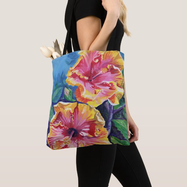 Tote Bag Hibiscus hawaïen tropical (De près)