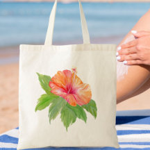 Hibiscus orange aquarelle tropical