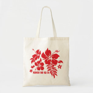 Tote Bag Hibiscus Pareau Floral hawaïen en rouge pour Totes