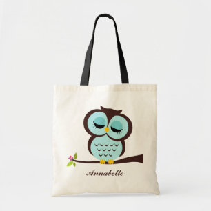 Tote Bag Hibou Aqua