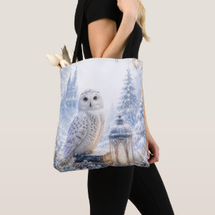 Tote Bag Hibou Blanc Magie d'Hiver