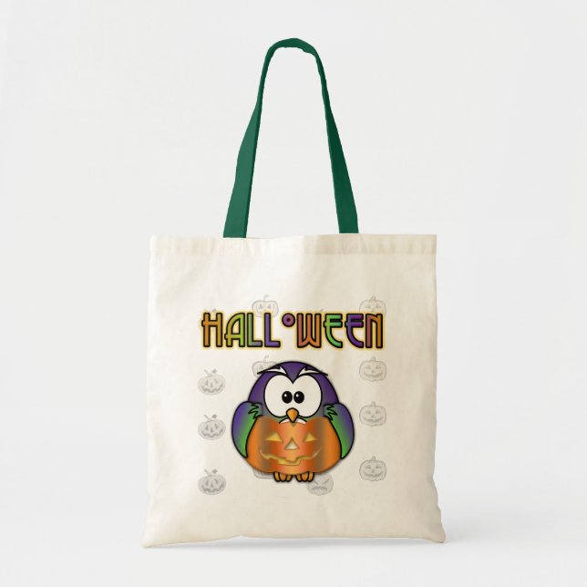 Tote Bag hibou citrouille (Devant)
