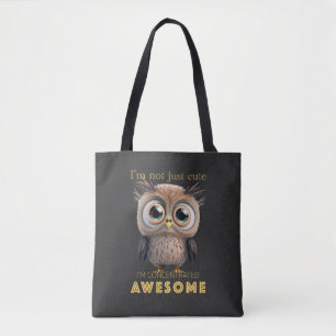 Tote Bag Hibou Concentré Awesome mignon adorable Citation d