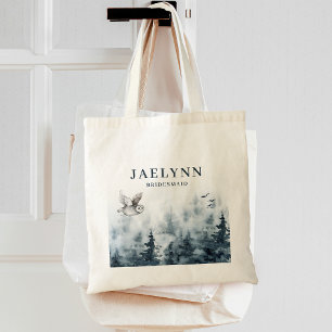 Tote Bag Hibou de forêt à l'aquarelle Demoiselle d'honneur