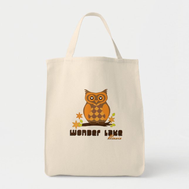 Tote Bag Hibou de huée votre épicerie faite sur commande (Devant)