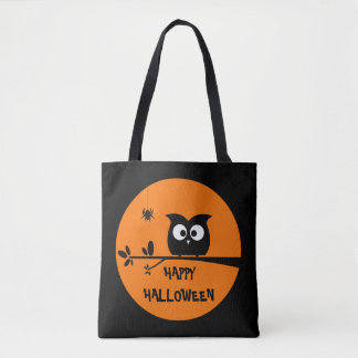 Tote Bag Hibou mignon de Halloween avec des couleurs