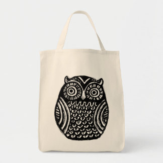 Tote Bag hibou noir d'encre fourre-tout "meilleure