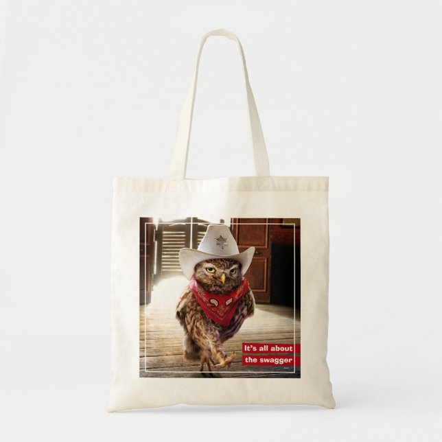 Tote Bag Hibou occidental dur de shérif avec l'attitude et (Devant)
