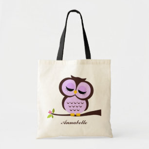 Tote Bag Hibou Violet