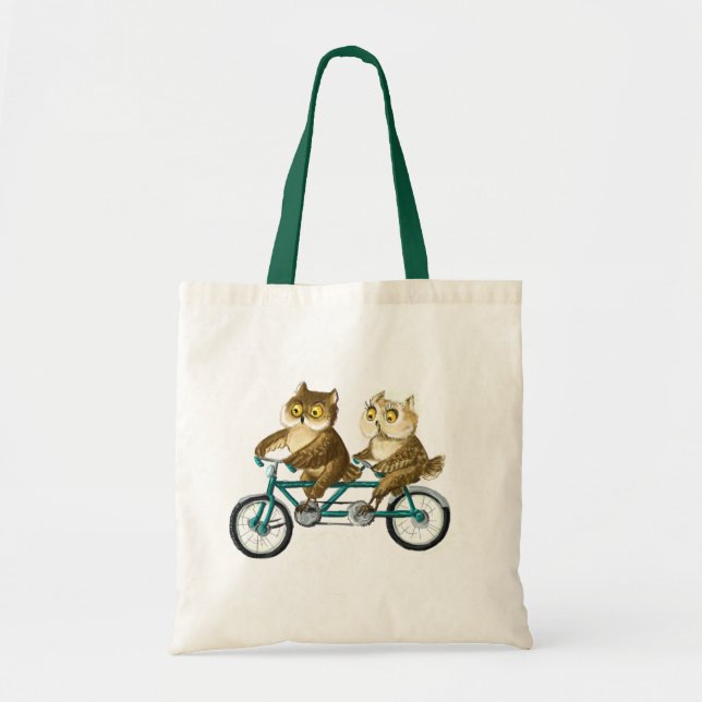 Tote Bag Hiboux de bicyclette (Devant)