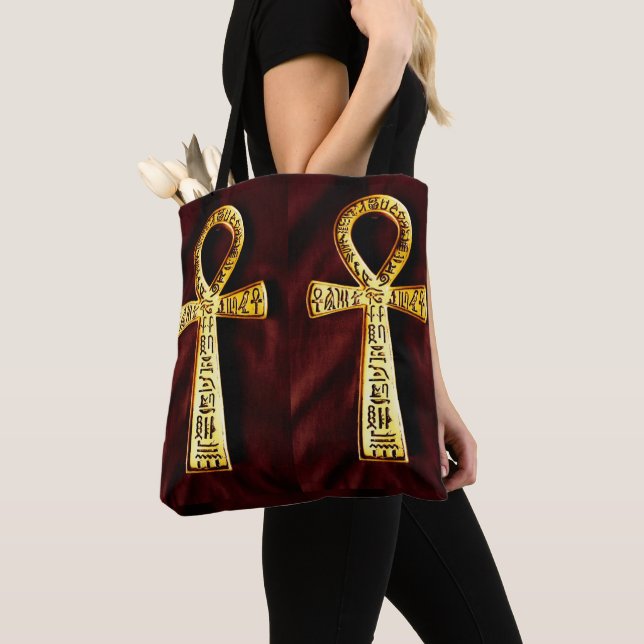 Tote Bag Hiéroglyphes d'Egyptien d'Ankh (De près)