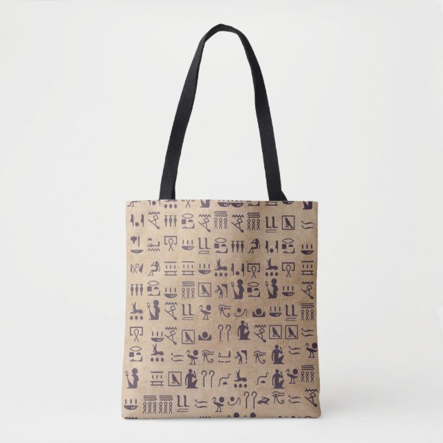 Tote Bag Hiéroglyphes égyptiens anciens Art sur parchemin (Devant)