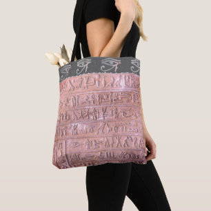 Tote Bag Hiéroglyphes rose chic Oeil de Ra