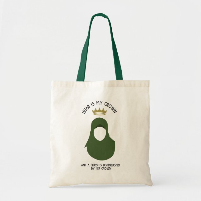 Tote Bag Hijab est ma couronne - HIJAB - AVO - SANS VISAGE (Devant)
