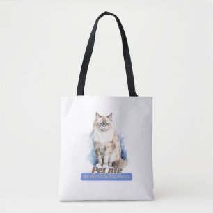 Tote Bag Hilarié "Pet Me ou Face Conséquences" Chat