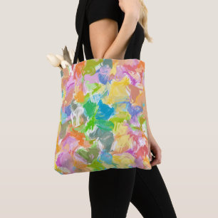 Tote Bag Hip Colorful Vibrant Summer Paint SplatMotif