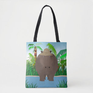 Tote Bag Hippo Allover Fourre-tout