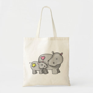 Tote Bag Hippo mère et bébé