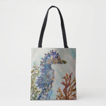 Hippocampe d'aquarelle Fourre-tout double face