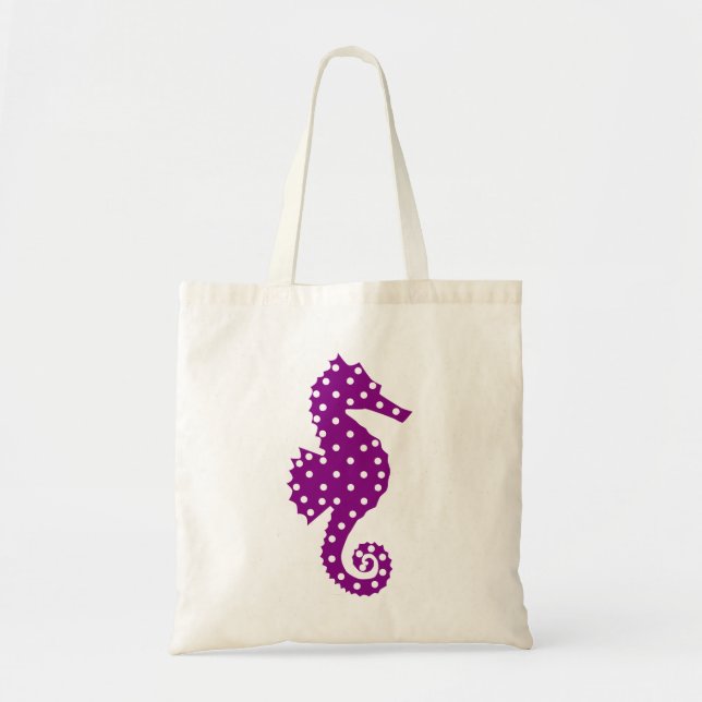 Tote Bag Hippocampe de point de polka (Devant)