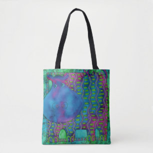 Tote Bag Hippopotame à motifs
