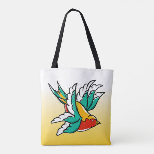 Tote Bag hirondelles inspirées du tatouage traditionnel