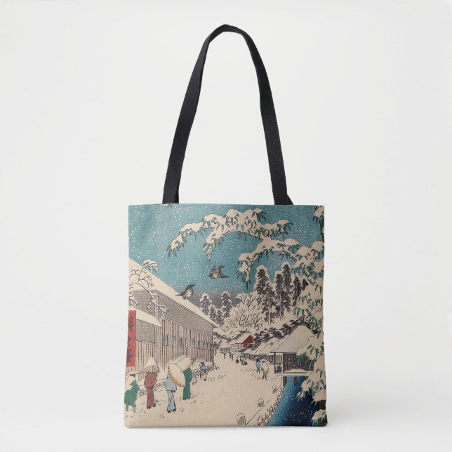 Tote Bag Hiroshige hiver paysage Japon pays (Devant)