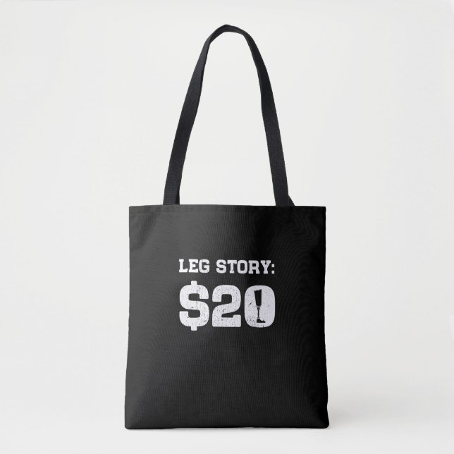 Tote Bag Histoire de la jambe 20 $ Amputé Prosthétique Hand (Devant)