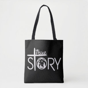 Tote Bag Histoire Vraie de la Naissance de Jésus Noël Nativ